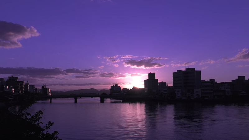 大橋川・宍道湖の朝日